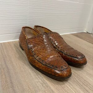 Vintage Italian Leather Crocodile Loafers